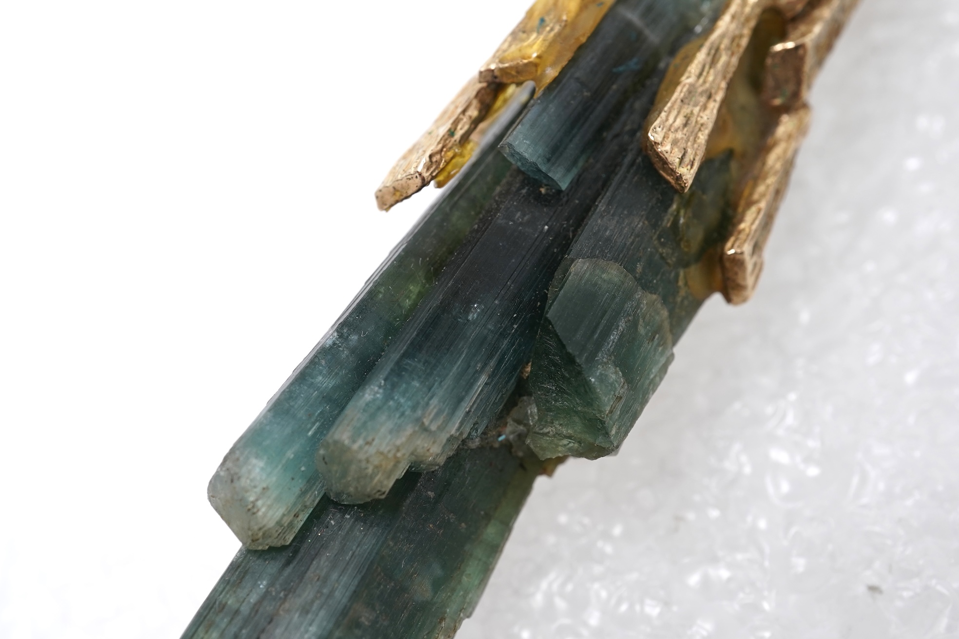 A gold and tourmaline crystal pendant, 1970s